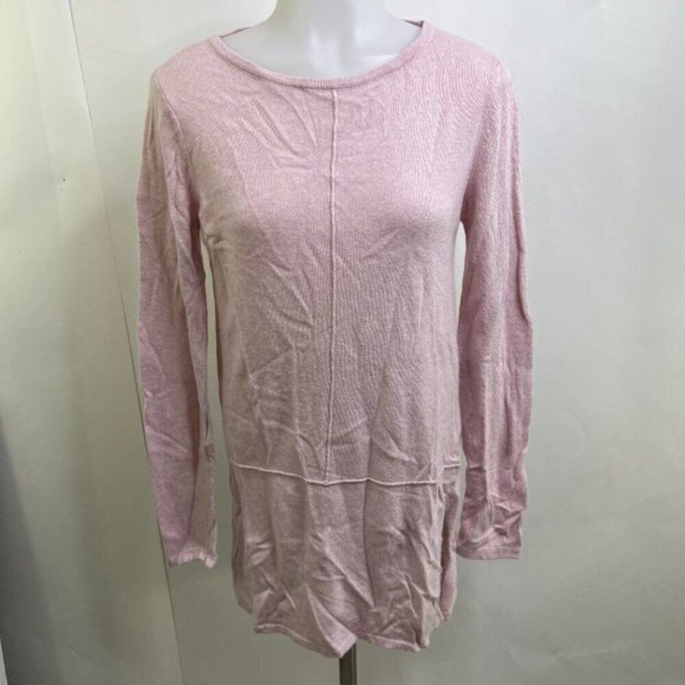 Bartolini Sweater S Cashmere Silk Pink Wool Solid‎ Tunic Long Sleeve Italy